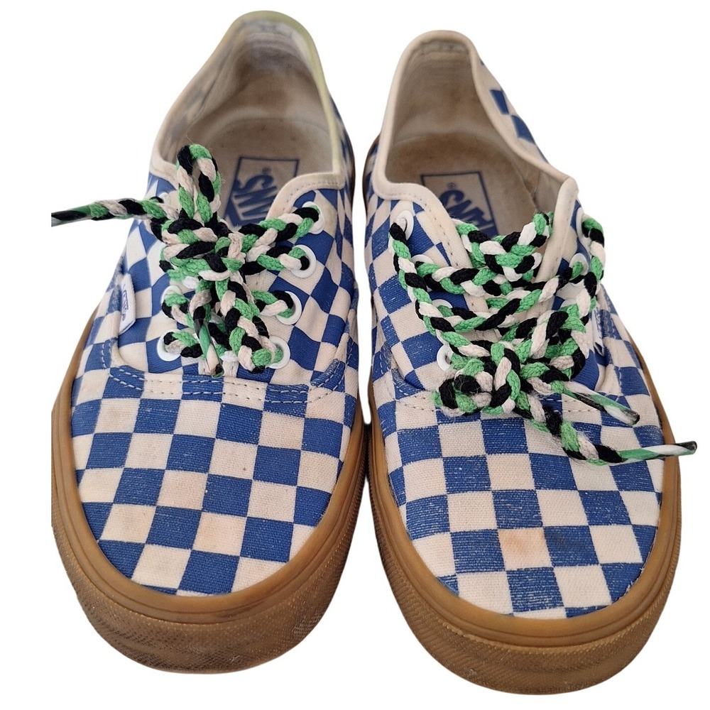 Vans Shoes‎ women's Size7.5  Blue White Checkerboard Low Top Skate